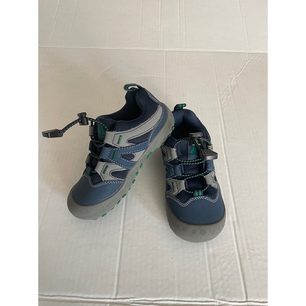 Mishansha Hiking Kids Navy Blue Grey Bungee Toggle Trail Sneaker Size 27/US 10